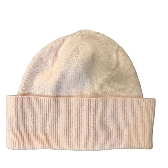 Badgley Mischka Knit Beanie With Cuff NEW One Size Pink 5% Cashmere - Picture 1 of 5